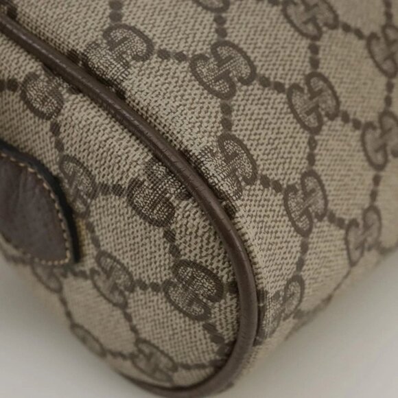 GUCCI Web Sherry Line GG Supreme Shoulder Bag PVC Beige Red Green Auth mr832 - Picture 4 of 16